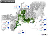 2021年05月05日の東海地方の実況天気