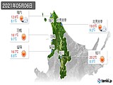 2021年05月06日の道北の実況天気