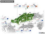 2021年05月07日の中国地方の実況天気