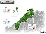 2021年05月07日の島根県の実況天気