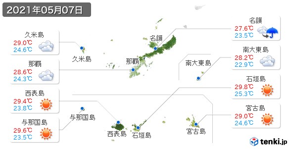 沖縄県(2021年05月07日の天気