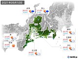2021年05月10日の東海地方の実況天気