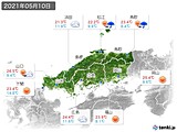 2021年05月10日の中国地方の実況天気