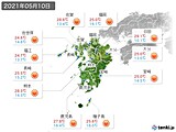 2021年05月10日の九州地方の実況天気