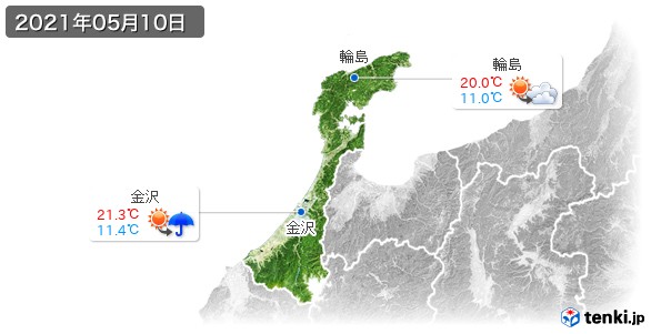 石川県(2021年05月10日の天気