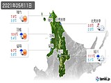 2021年05月11日の道北の実況天気