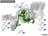 2021年05月12日の東海地方の実況天気