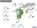 2021年05月13日の九州地方の実況天気