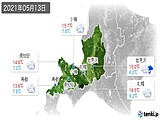 2021年05月13日の道央の実況天気