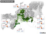 2021年05月14日の東海地方の実況天気