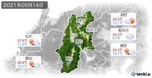 長野県(2021年05月14日の天気