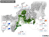 2021年05月15日の東海地方の実況天気