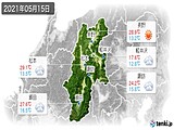 2021年05月15日の長野県の実況天気