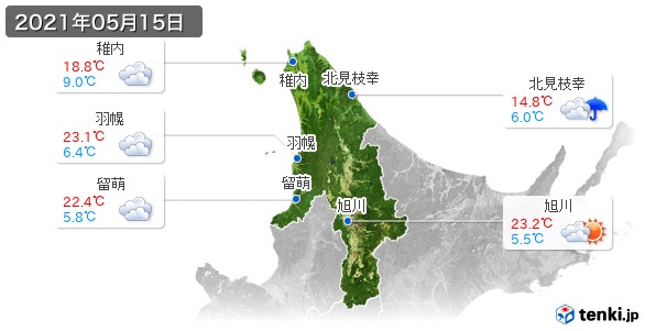 道北(2021年05月15日の天気