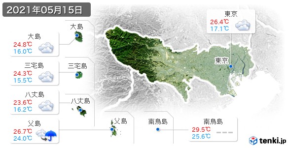 東京都(2021年05月15日の天気