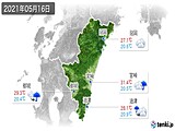 2021年05月16日の宮崎県の実況天気