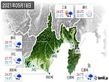 2021年05月18日の静岡県の実況天気