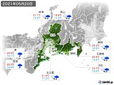 2021年05月20日の東海地方の実況天気