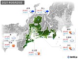 2021年05月25日の東海地方の実況天気