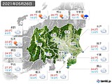 2021年05月26日の関東・甲信地方の実況天気