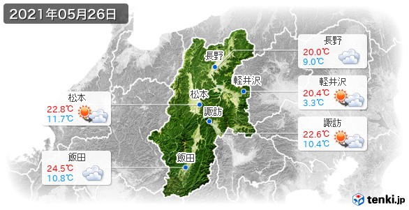 長野県(2021年05月26日の天気