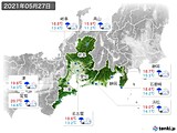 2021年05月27日の東海地方の実況天気