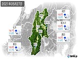 2021年05月27日の長野県の実況天気