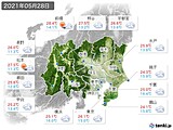 2021年05月28日の関東・甲信地方の実況天気