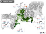 2021年05月28日の東海地方の実況天気