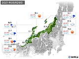 2021年05月29日の北陸地方の実況天気