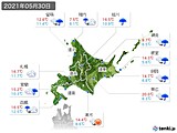 2021年05月30日の北海道地方の実況天気