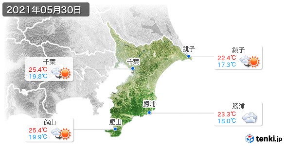 千葉県(2021年05月30日の天気