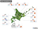 2021年06月01日の北海道地方の実況天気