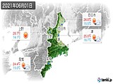 2021年06月01日の三重県の実況天気