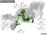 2021年06月02日の東海地方の実況天気