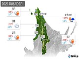 2021年06月02日の道北の実況天気