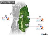 2021年06月02日の岩手県の実況天気