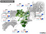 2021年06月03日の近畿地方の実況天気