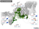 2021年06月05日の東海地方の実況天気