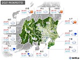 2021年06月07日の関東・甲信地方の実況天気