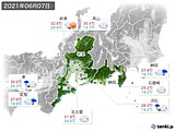 2021年06月07日の東海地方の実況天気