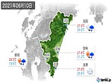 2021年06月10日の宮崎県の実況天気