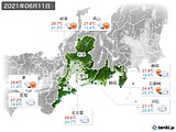 2021年06月11日の東海地方の実況天気
