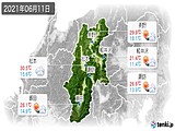 2021年06月11日の長野県の実況天気