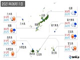 2021年06月11日の沖縄県の実況天気