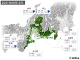 2021年06月12日の東海地方の実況天気