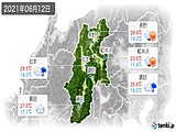 2021年06月12日の長野県の実況天気