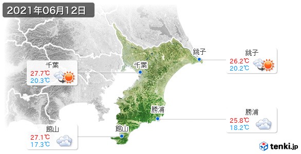 千葉県(2021年06月12日の天気