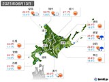 2021年06月13日の北海道地方の実況天気