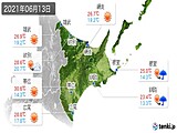 2021年06月13日の道東の実況天気